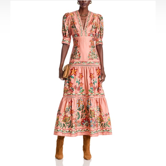 FARM Rio Pink Garden Delight Short Sleeve Maxi Dress - Picture 3 of 11